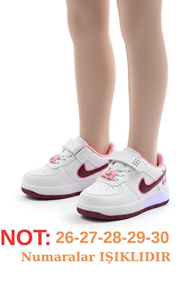 Moda Kadıköy White Claret Red Velcro Children's Sports Sneakers Cherry Model ...