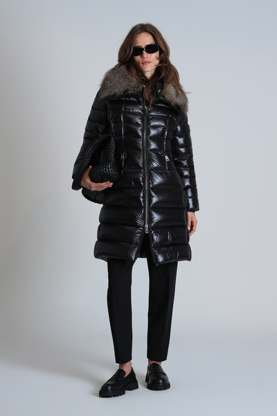 Lufian Imagină Palton de puf pentru femei, negru