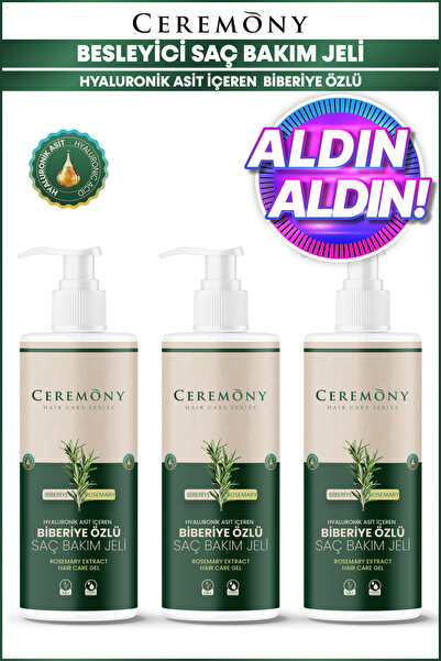 Ceremony Saç Uzatma Etkili Biberiye Bakım Jeli 200 Ml x3 Adet