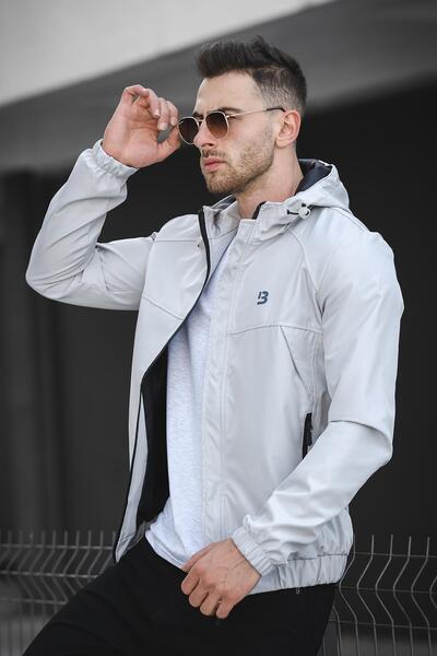 Oksit Bailey Suya Dayanaklı Slim Fit Erkek Kapüşonlu Mevsimlik Mont Yağmurluk