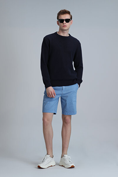 Lufian Zegler Spor Erkek Chino Şort Slim Fit Mavi