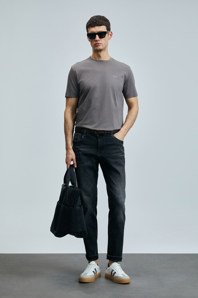 Lufian Tricou grafic modern Bran bej-gri