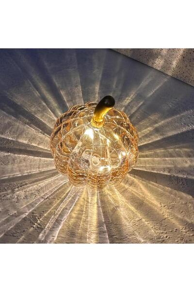 PEKİBU LED IŞIKLI CAM KABAK DEKOR BAL RENGİ