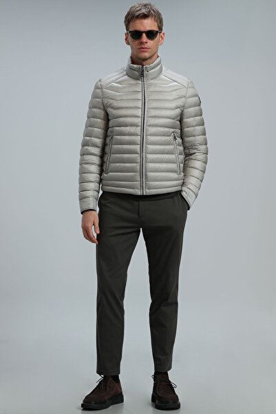 Lufian Pantaloni chino pentru bărbați Peter Smart Slim Fit kaki