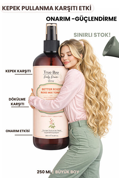 True Bee سلسلة الأحلام اليومية |   تونيك الشعر المركب بالورد، فعال في التمديد...