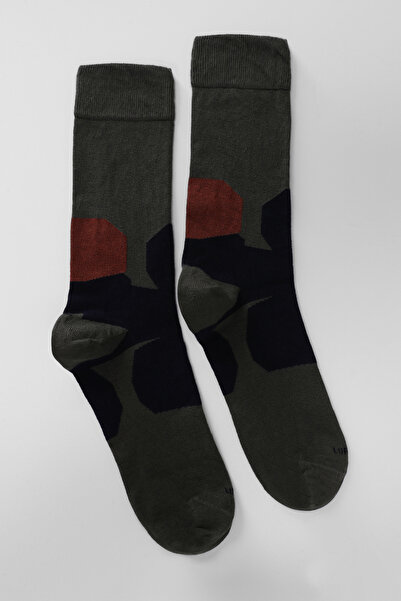 Lufian Șosete bărbați cu flori kaki