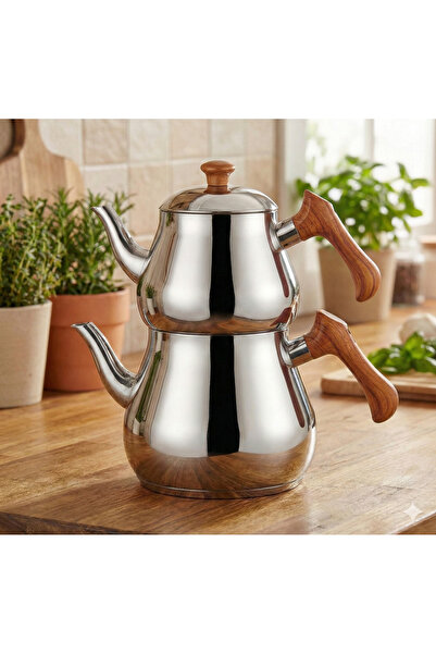 Özkent Pramit Mini Çaydanlık Seti Ahşap