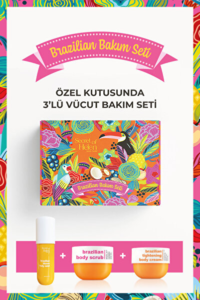Secret of Helen Brazilian Cilt Bakım Seti - Vücut Spreyi I Vücut Peelingi I S...