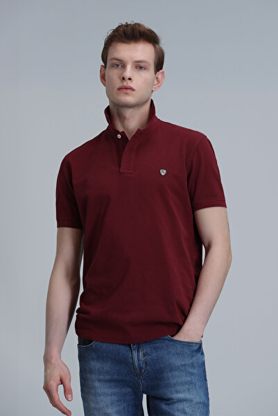 Lufian Ανδρικό μπλουζάκι πόλο Laon Smart Slim Fit Claret Red