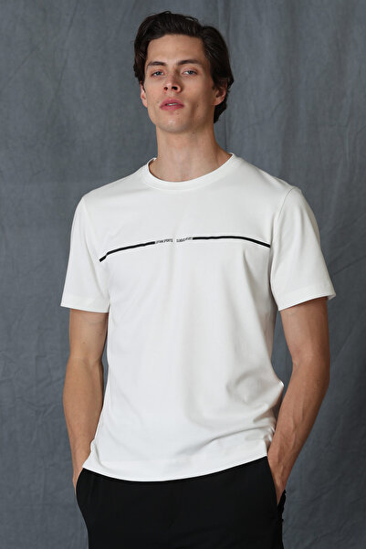 Lufian تي شيرت كارني أساسي للرجال باللون الأبيض