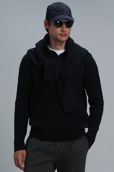 Lufian Pulover River pentru bărbați, bleumarin