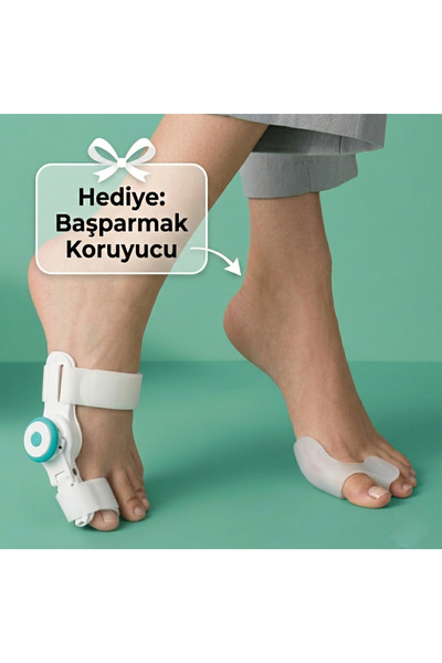 Hayat Gece Ateli Açı Ayarlı Ayak Başparmak Halluks Valgus Düzeltici Kemik Düz...