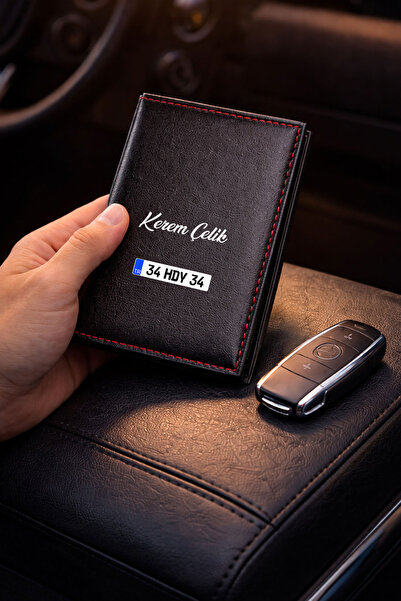 HEDİYEDİYE Kişiye Özel Atatürk Imzası Tasarımlı Termo Deri Ruhsat Kabı