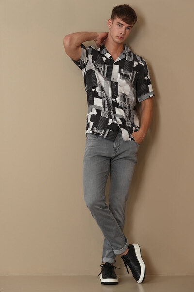 Lufian Foster Smart Jean Erkek Pantolon Slim Fit Açık Gri