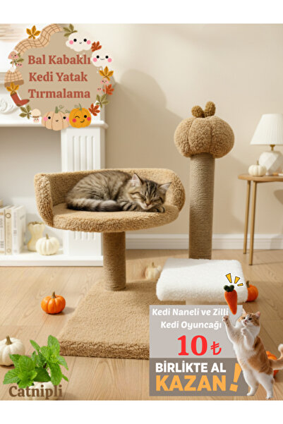 Komano Pontika Kedi Tırmalama Tahtası |Kedi Evi | Kedi Yatağı | Bal Kabaklı |...