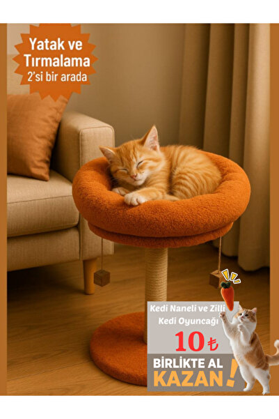 Komano Pontika 2 Si 1 Arada|kedi Tırmalama Tahtalı|kedi Yuvarlak Yataklı|40 C...