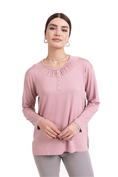 Mutlu City Noul sezon 2024 Bluză din bumbac pieptănat pentru mama, cu model s...