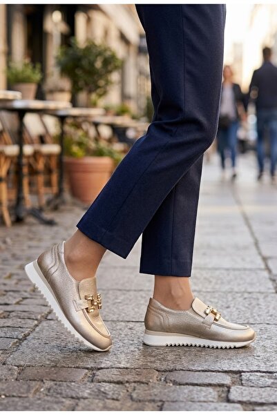 Mammamia Kadın Hakiki Deri Casual Ayakkabı -Bronz Metalik Renk - D25YA-965-LX