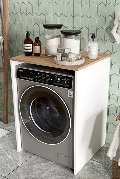 Yurudesign Nord Çamaşır Makinesi Dolabı Sepet-Beyaz ND10-SW