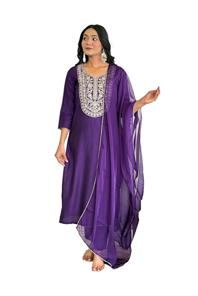 MYSMAR طقم كورتة من حرير الأرجواني - AMN1013 | أرجواني