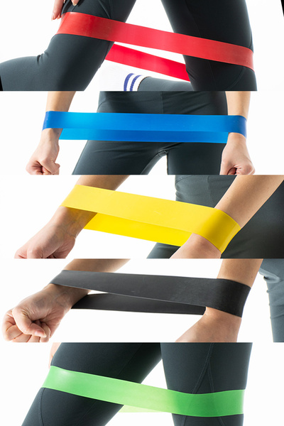 Myortica 5-Piece Resistance Band Set – Pilates, Aerobics, Squats & Exercise S...