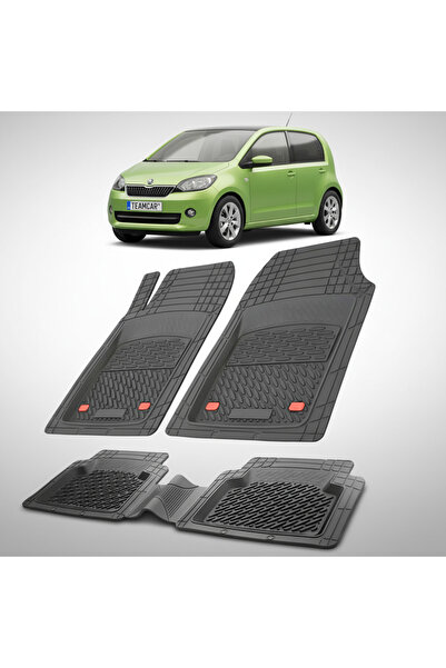 TEAMCAR Covorașe auto tip tavă compatibile cu Skoda Citigo (2011–2020), negre...