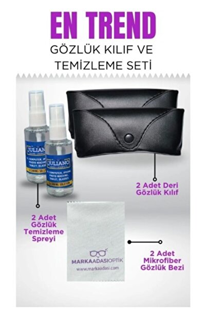 JULIANO 2li Gözlük Kılıfı, Silme Bezi Ve Temizleme Seti