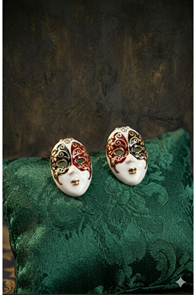 iky aksesuar Mask earrings