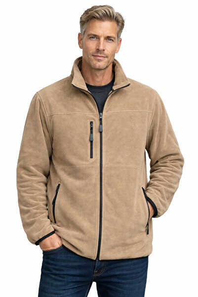 yezmen Kişlik Tam Fermuar Kalin Polar Hirka.bej