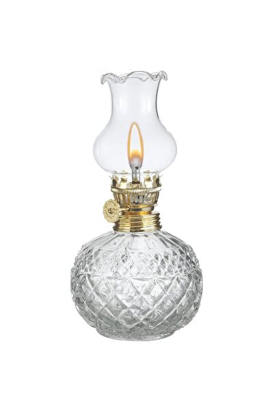 PUFO Малка стъклена маслена лампа с фитил, 17 см