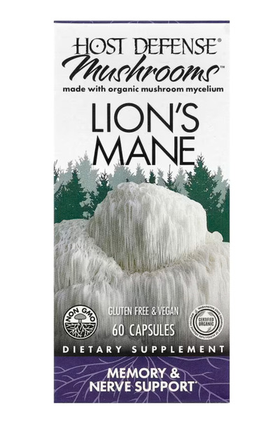 Host Defense Herbal, Mushrooms Lion's Mane - for Brainn Health - Focus & Memo...