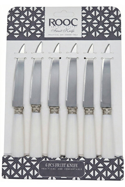 Rooc İnci Sap Tasarımlı 6 Adet Lüx Meyve Bıçak Seti