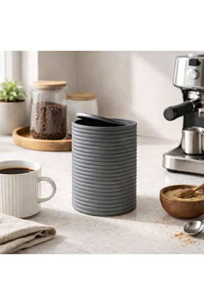 comes DEVA IV Serisi Gri Döner Kapaklı Tezgah Üstü Mini Çöp Kovası 9x12 cm