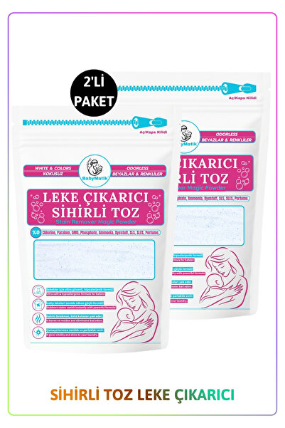 BabyMatik Çamaşır Leke Çıkarıcı Kokusuz Toz Deterjan, Kalıntı Bırakmaz, Zarar...