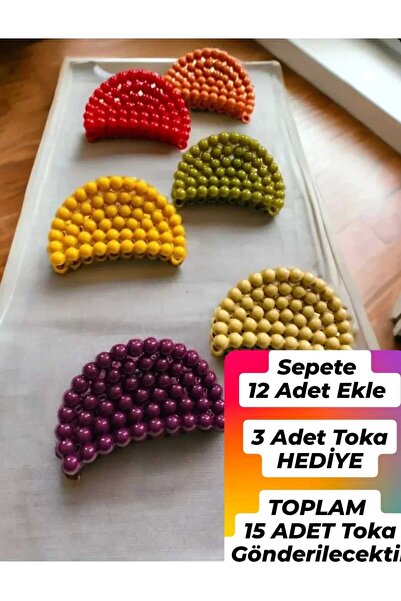 modares İnci Nokta Oval Model KOYU Renkli Mandal Toka 5 cm