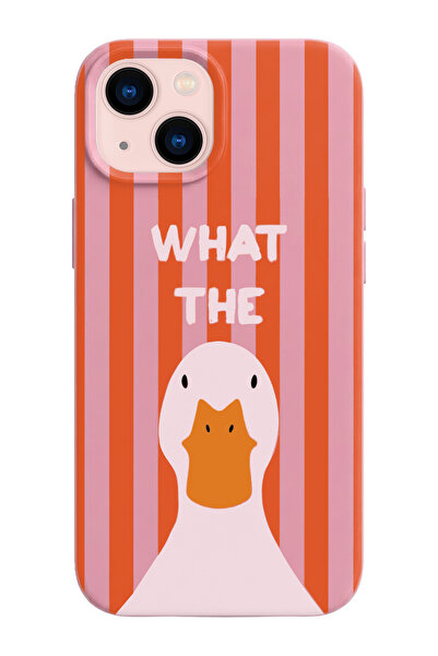 shoptocase iPhone 13 Uyumlu What The Duck Desenli İçi Süet Lansman Telefon Kı...