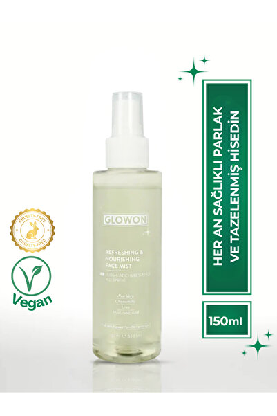 GLOWON Vegan İçerikli Nemlendirici Makyaj Sabitleyici Yüz Spreyi 150 ml