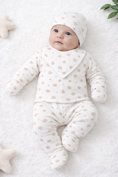 ENİA BABY طقم خروج من المستشفى مكون من 5 قطع من القطن للأطفال حديثي الولادة م...