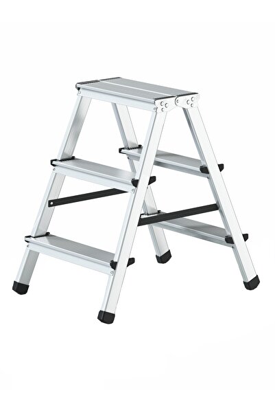 STRATEGIC Scara aluminiu dubla 2x3 trepte, inaltime 0.6 m, fabricata in UE