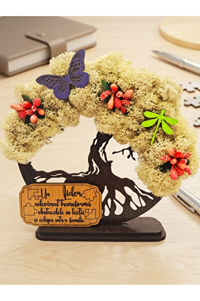 OEM Cadou Copacul Vietii, cu licheni stabilizati, din lemn wenge, „Lider”, 15...