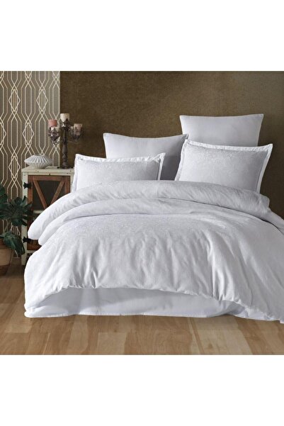 Clasy مزدوج طقم غطاء لحاف قماش جاكار ساتان فيينا V1 أبيض