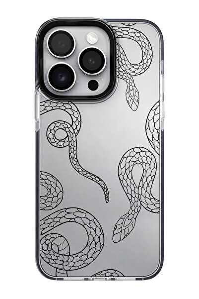 shoptocase Iphone 15 PRO MAX Uyumlu Ultra Korumalı Snakes Desenli Impact Tele...