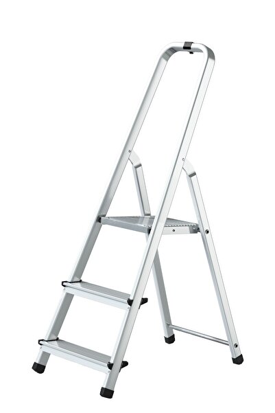 STRATEGIC Folding aluminum ladder 3 steps, 2 steps + platform, height 0.54m, ...