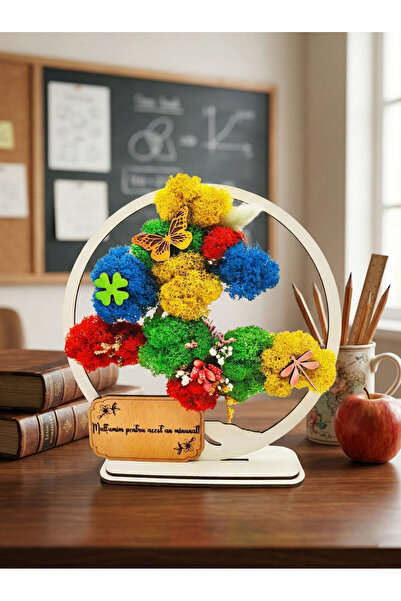 OEM Decorative Painting - Bonsai with Stabilized Lichens and Decorative Accents