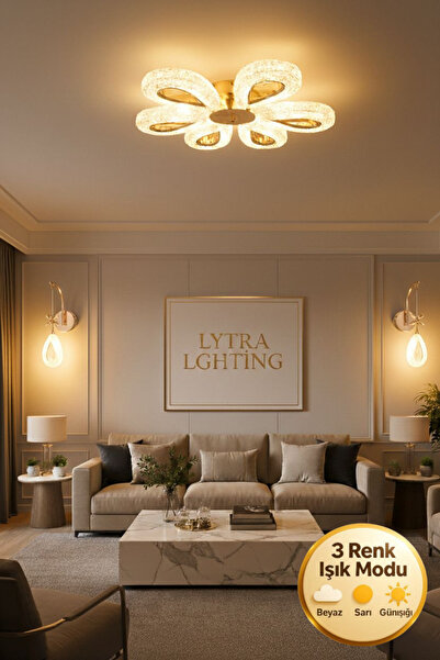 Litra Lighting Damla Model 6"lı Gold 3 Renk Modu Ledli Modern Tavana sıfır Sa...