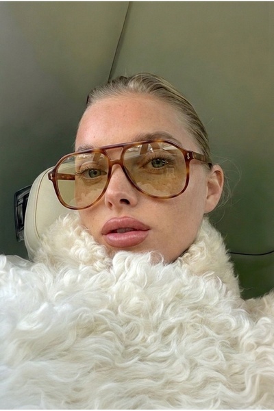 REN EYEWEAR Select Frame Arven Golden Olive Pilot Women's Oversize Sunglasses...