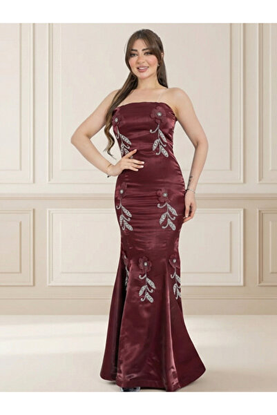 TREN Premium Mikado Floral Beaded Formal Gown For Upscale Wedding Receptions ...