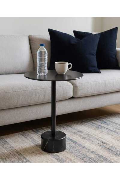 Generic طاولة خدمة جانبية رخام صناعي بقطر 33 سم وارتفاع 57 سم ثلاثة الوان