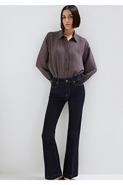 Mavi Purple (Tencel) ™ ) Liyosel Shirt Loose Fit / Loose Comfortable Cut 1211...