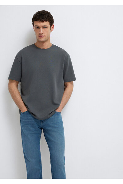 Mavi Black Anthracite T-Shirt Loose Fit / Comfortable Loose Cut 0612731-70088